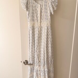 LoveShackFancy Blue Floral Maxi Dress